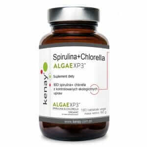 Kenay Spirulina Chlorella BIO Tabletki 180x Detoks Detox