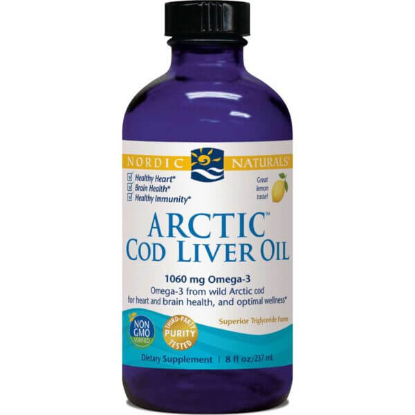 Nordic Naturals Arctic Cod Liver Oil, 1060mg Lemon Kwasy Omega 3 poj. 237ml FilarZdrowia