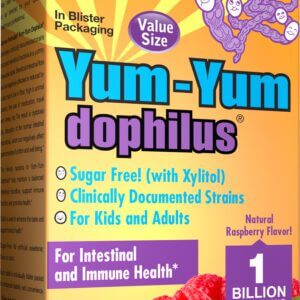 JARROW FORMULAS Yum-Yum Dophilus 1 Billion 120 Tabletek do żucia Malina