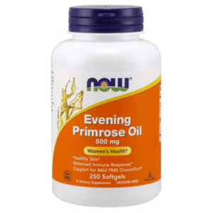 NOW FOODS Evening Primrose Oil - Olej z Wiesiołka Dwuletniego z GLA (250 kaps.)