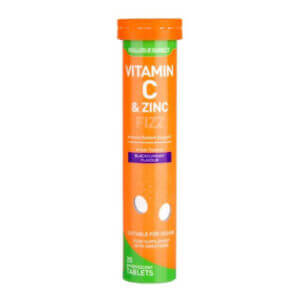 Holland & Barrett Vitamin C & Zinc Effervescent Blackcurrant 20 tabl