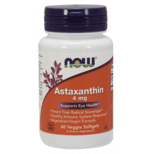 Now Foods Astaxanthin 4 mg Astaksantyna 60 Veggie Softgels Wzrok