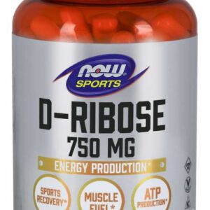 NOW Foods, Sport, D-ryboza 750 mg 120 kapsułek roślinnych - 125 mg na kaps