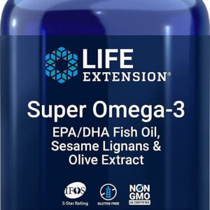 LIFE EXTENSION Super Omega-3 EPA/DHA z Lignanami Sezamowymi i Ekstraktem z Oliwek (120 kaps. dojelitowych)