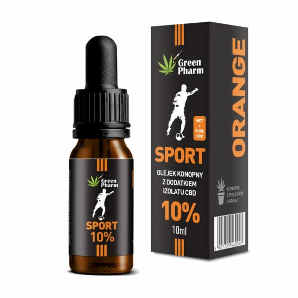 Olejek 10% CBD+ MCT Orange Sport Isolate 10ml Green Pharm FilarZdrowia