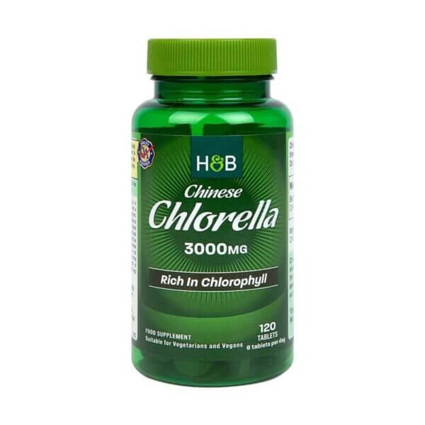 H&B Chinese Chlorella 500mg Chlorella Chińska - 120 tablets FilarZdrowia