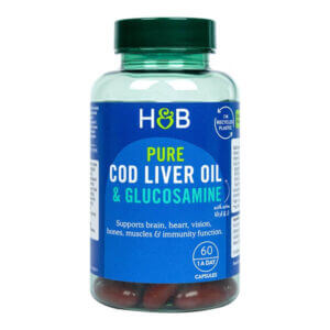 H&B Olej z Wątroby Dorsza i Glukozamina 500 mg - 60 kapsułek