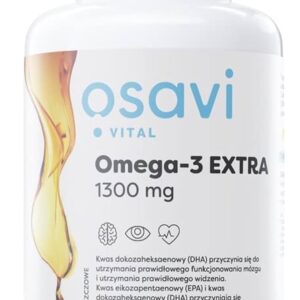 OSAVI Omega-3 Extra, 650 mg - smak cytrynowy (120 kaps.)