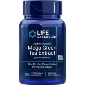 LIFE EXTENSION Lightly Caffeinated Mega Green Tea Extract - Zielona Herbata ekstrakt 725 mg (100 kaps.)