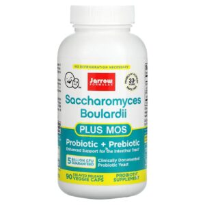 Jarrow Formulas, Saccharomyces Boulardii Plus MOS, 5 miliardów, 90 kapsułek