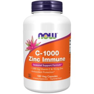 NOW FOODS C-1000 Zinc Immune (180 kaps.) | Odporność