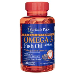 Puritan's Pride Olej Omega-3 potrójna siła 1400 mg - 60 kapsułek
