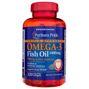 Puritan's Pride Olej Omega-3 potrójna siła 1400 mg - 120 kapsułek