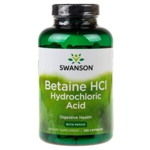 Swanson Hydrochloric Acid z Pepsyną 325 mg - 250 kapsułek betaina