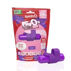 The Screaming O - 4T FingO Slim Mini Wibrator z Silikonową Nakładką Fioletowy