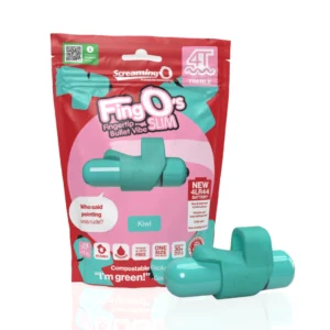 The Screaming O - 4T FingO Slim Mini Wibrator z Silikonową Nakładką Zielony