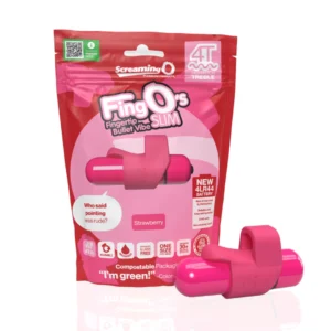 The Screaming O - 4T FingO Slim Mini Wibrator z Silikonową Nakładką Czerwony