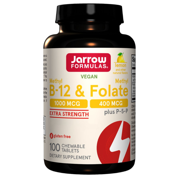 Jarrow Formulas Witamina B12 1000 mcg + Folian 400 mcg - 100 tabletek do żucia FilarZdrowia