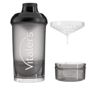 Vitaler's Czarny shaker z sitkiem - 500 ml + 150 ml
