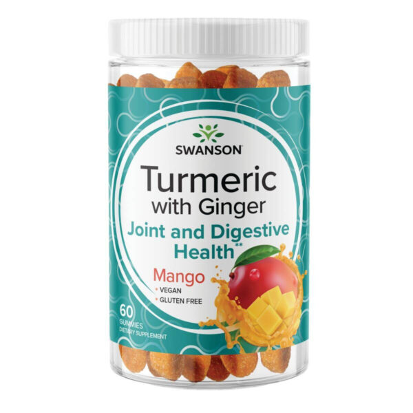 SWANSON Turmeric z Imbirem – Kurkuma z Imbirem - brzosk (60 gumisiów) FilarZdrowia