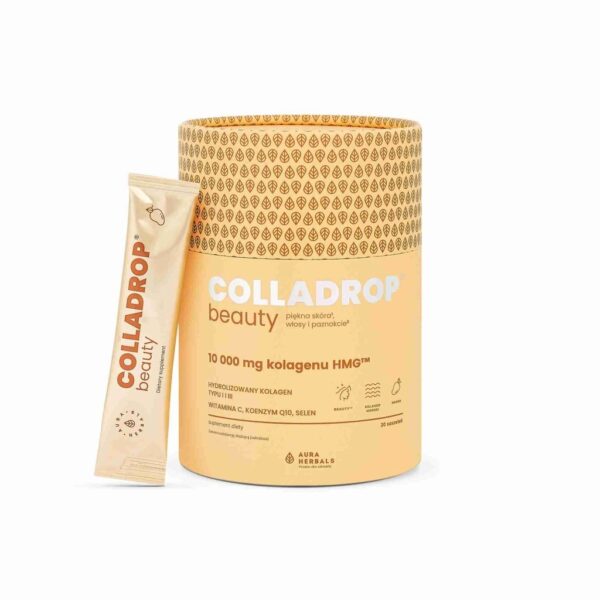 AURA HERBALS Colladrop® Beauty, kolagen HMG™ 10000 mg, mango, saszetki (30 szt.) FilarZdrowia