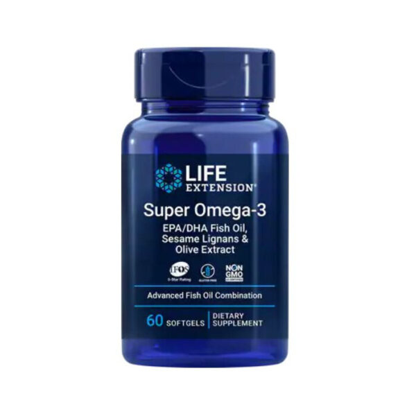 LIFE EXTENSION Super Omega-3 EPA/DHA z Lignanami Sezamowymi i Ekstraktem z Oliwek (60 kaps.) FilarZdrowia