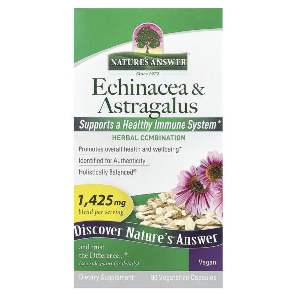 NATURE'S ANSWER Echinacea & Astragalus - Jeżówka purpurowa & Traganek (90 kaps.) FilarZdrowia