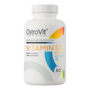 OSTROVIT Witamina D3 2000 IU + K2 MK-7 + C + Zn (60 kaps.)