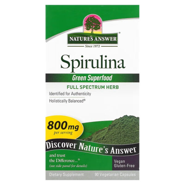NATURE'S ANSWER Spirulina (90 kaps.) | Naturalne FilarZdrowia