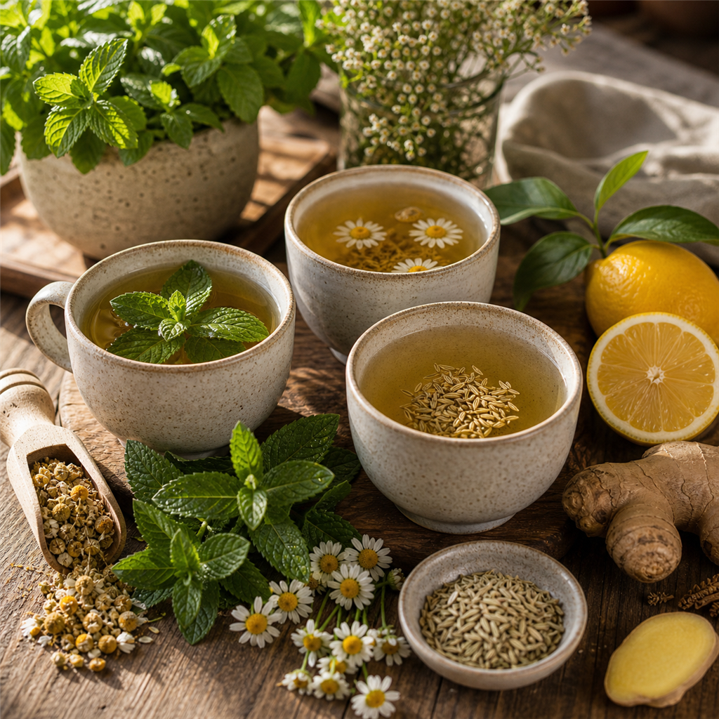 🍵 Herbaty na trawienie — mięta, rumianek czy koper? 6 Herbaty na trawienie – mięta, rumianek czy koper włoski na wzdęcia i niestrawność?